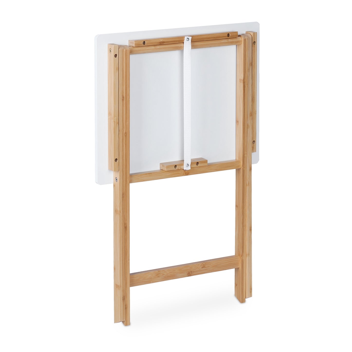 White bamboo folding table