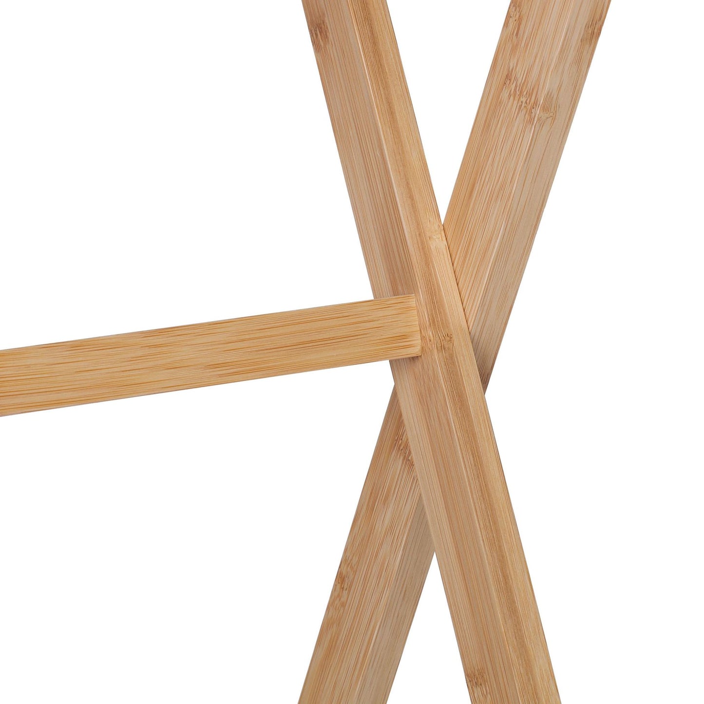 White bamboo folding table