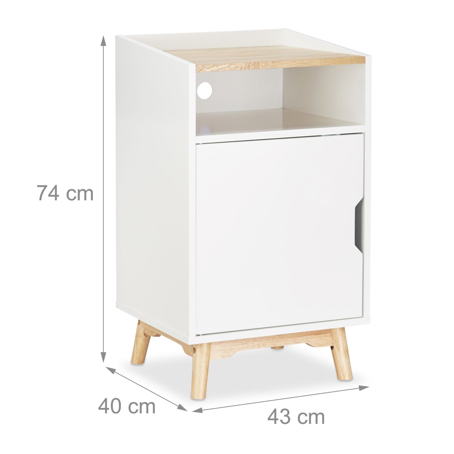 White bedside table