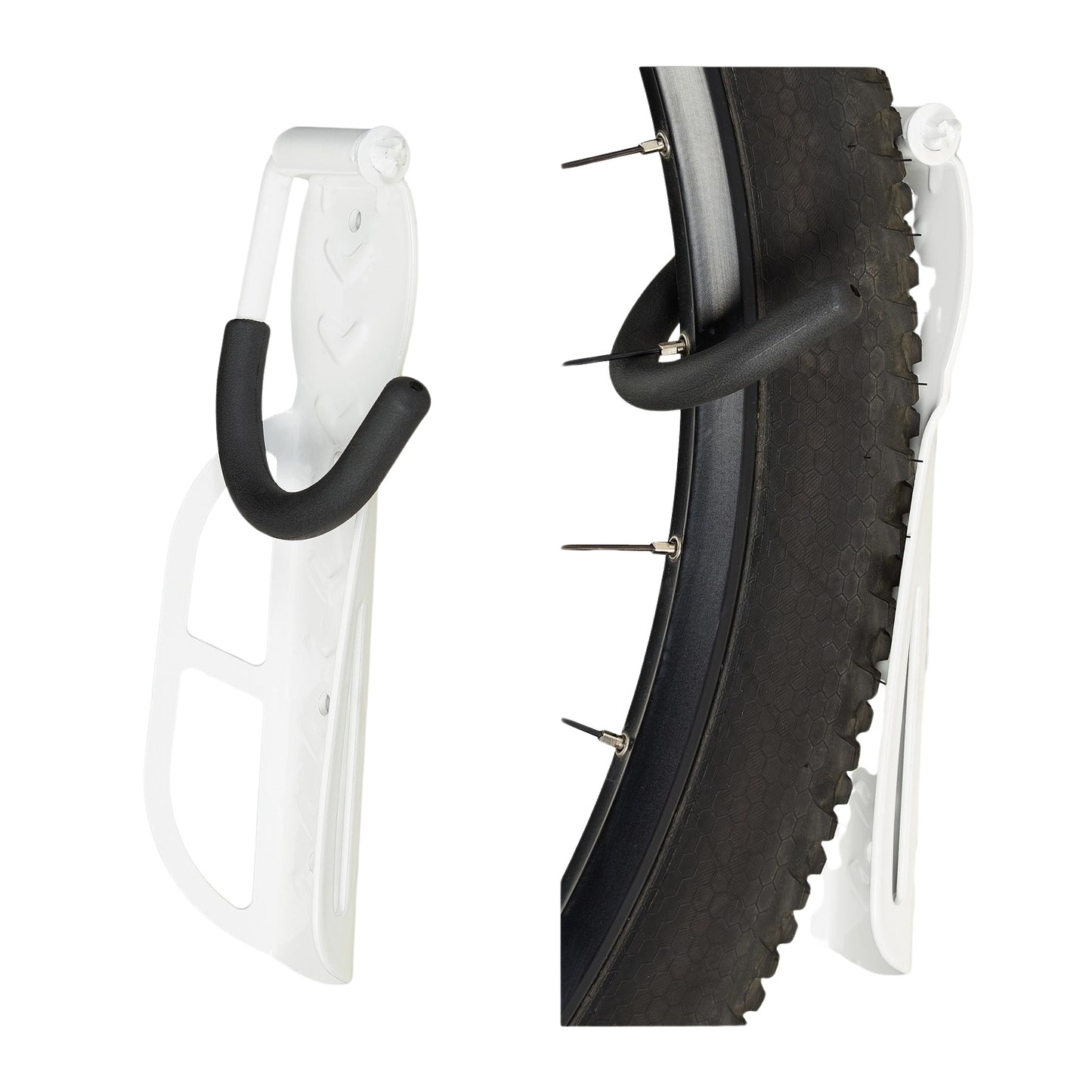 White bicycle holder wall set of 4