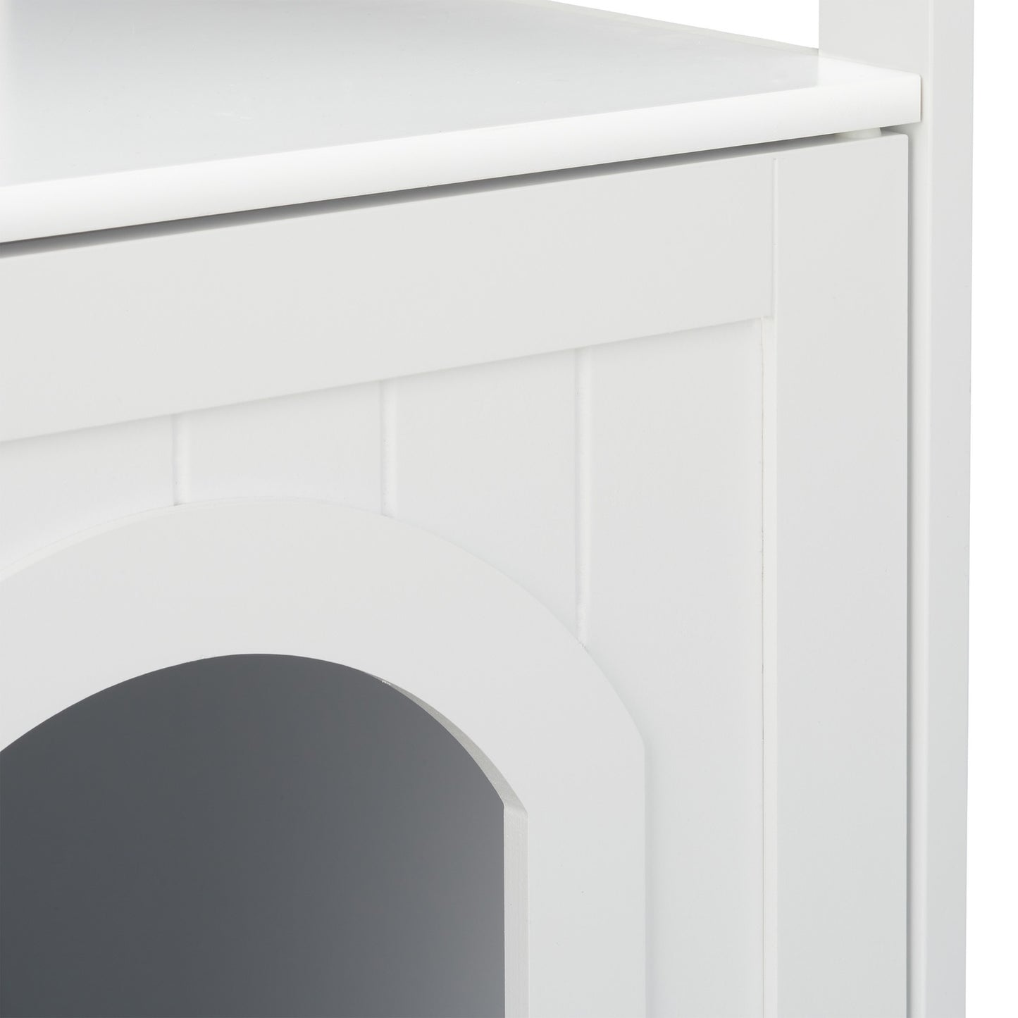 White cat cabinet with shelf