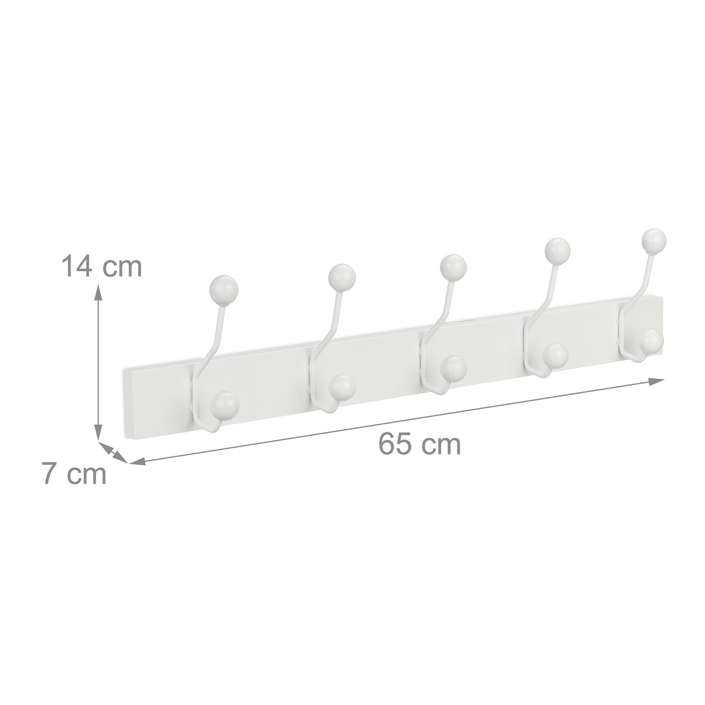 White coat hanger with 5 hooks