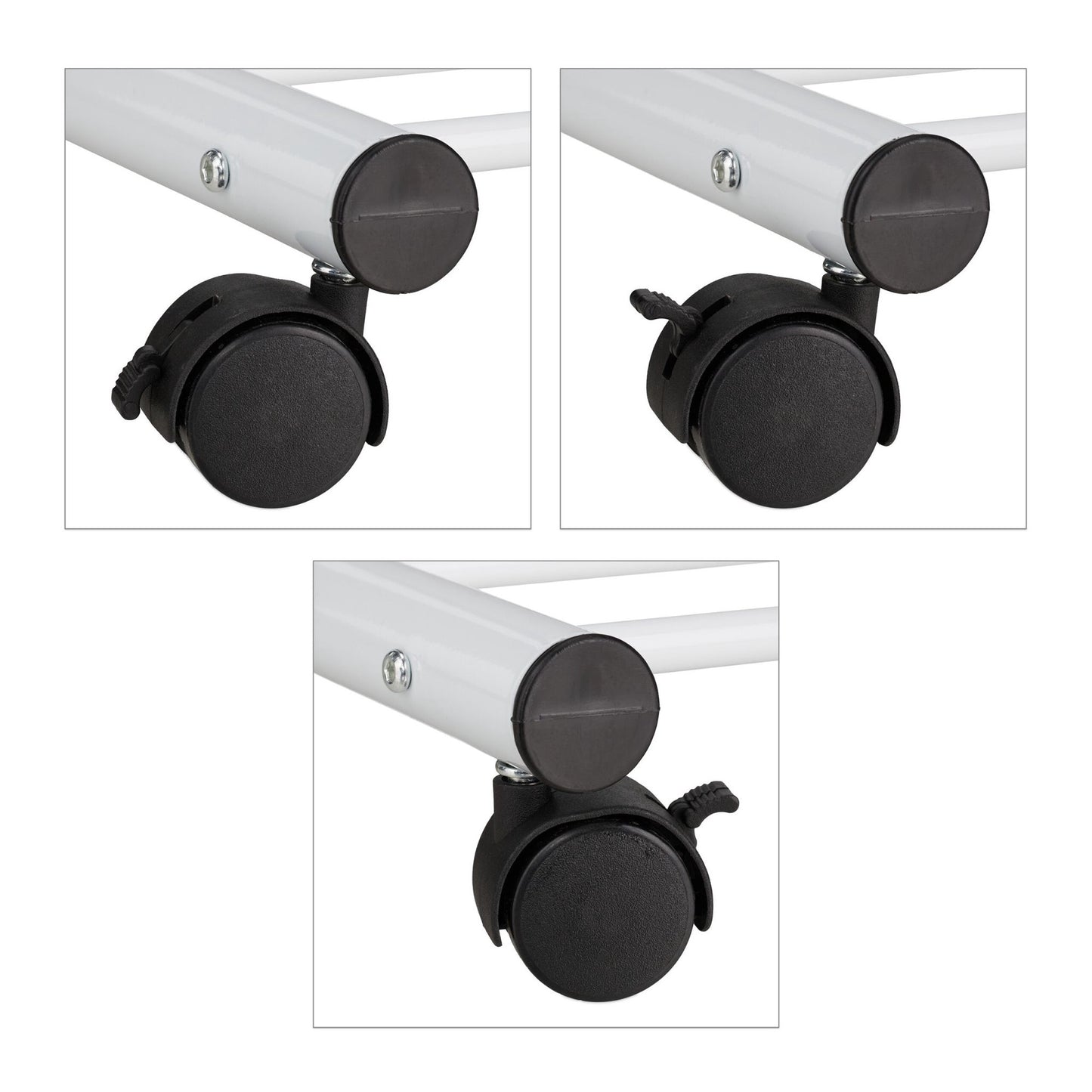 White coat hanger with wheels