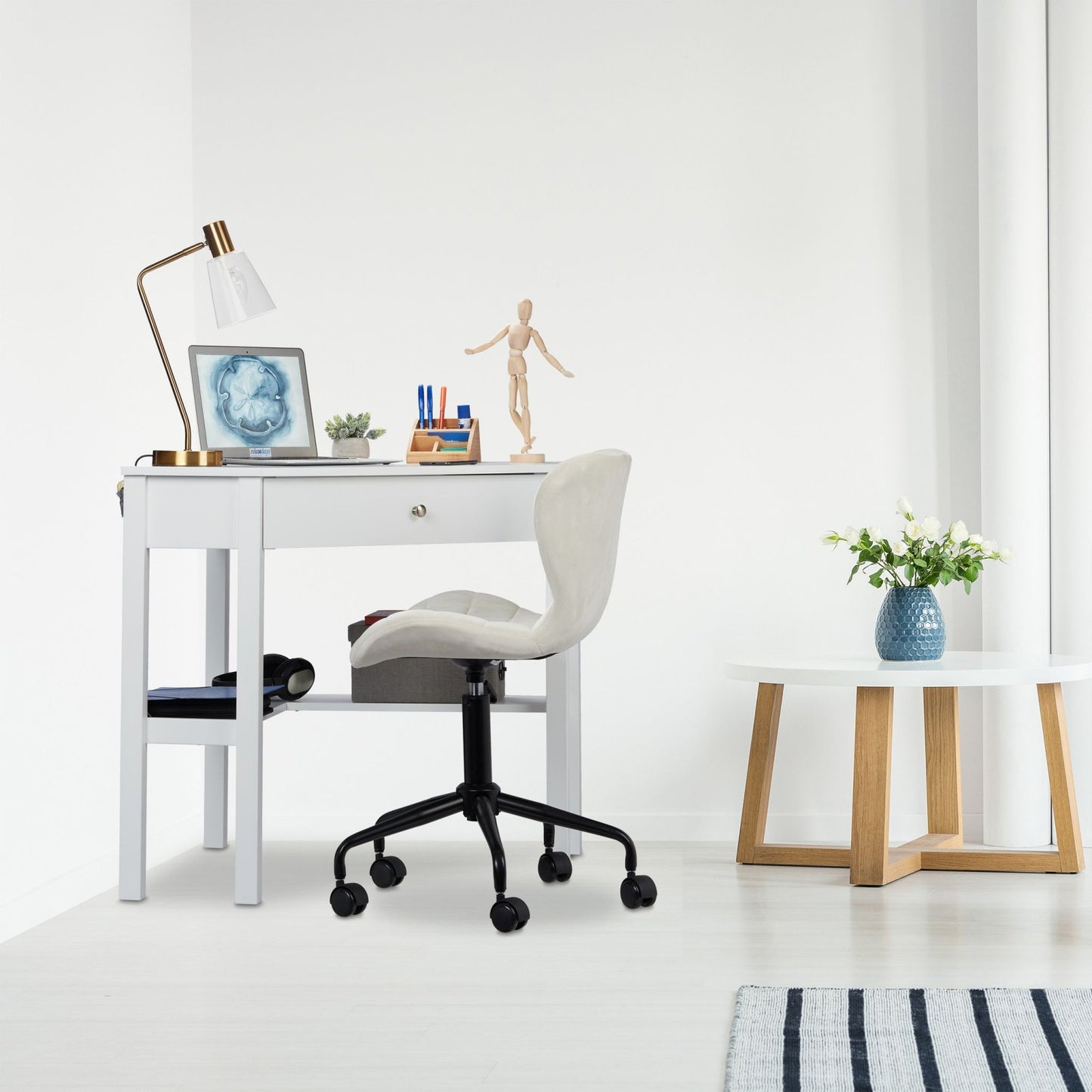 White corner desk