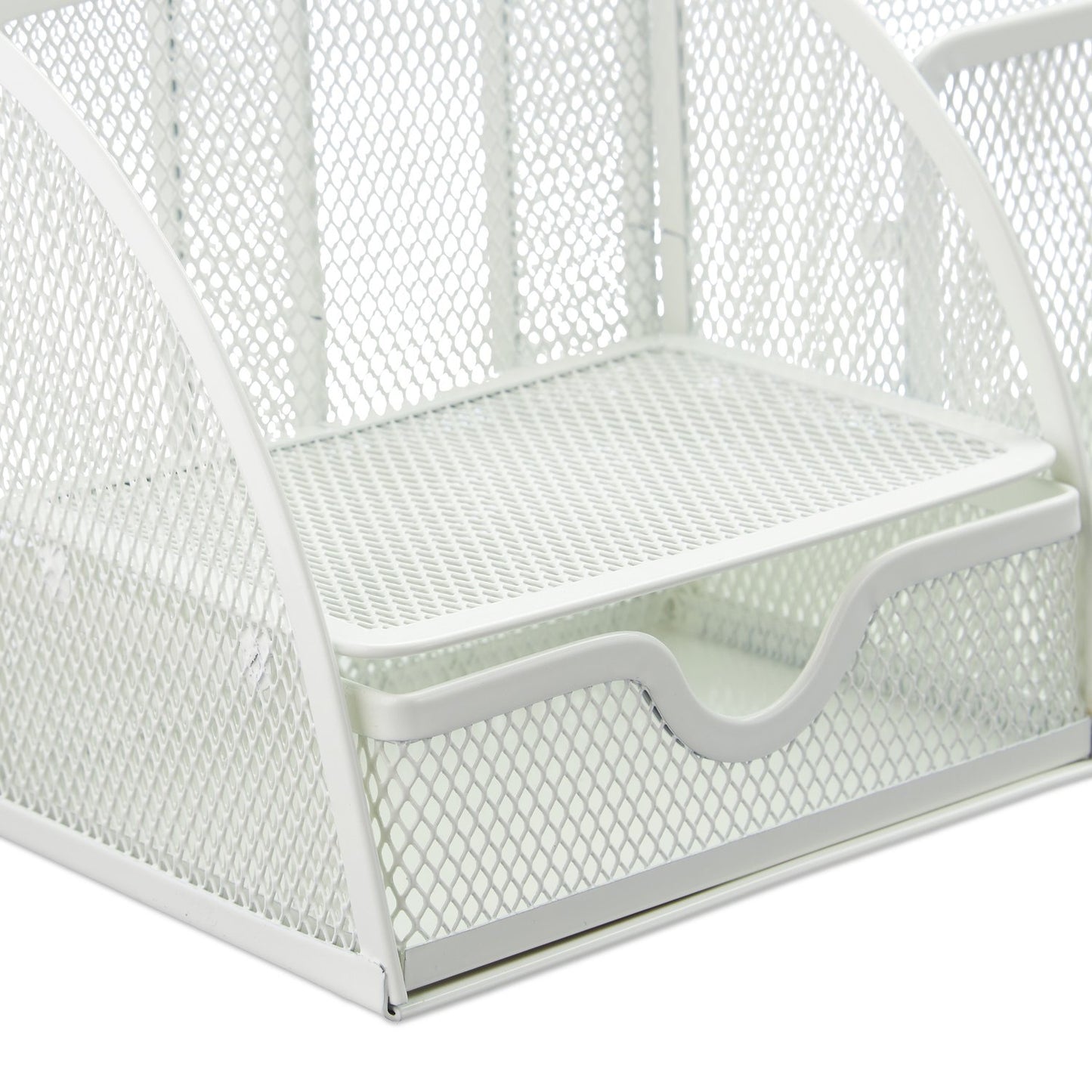 White desk storage