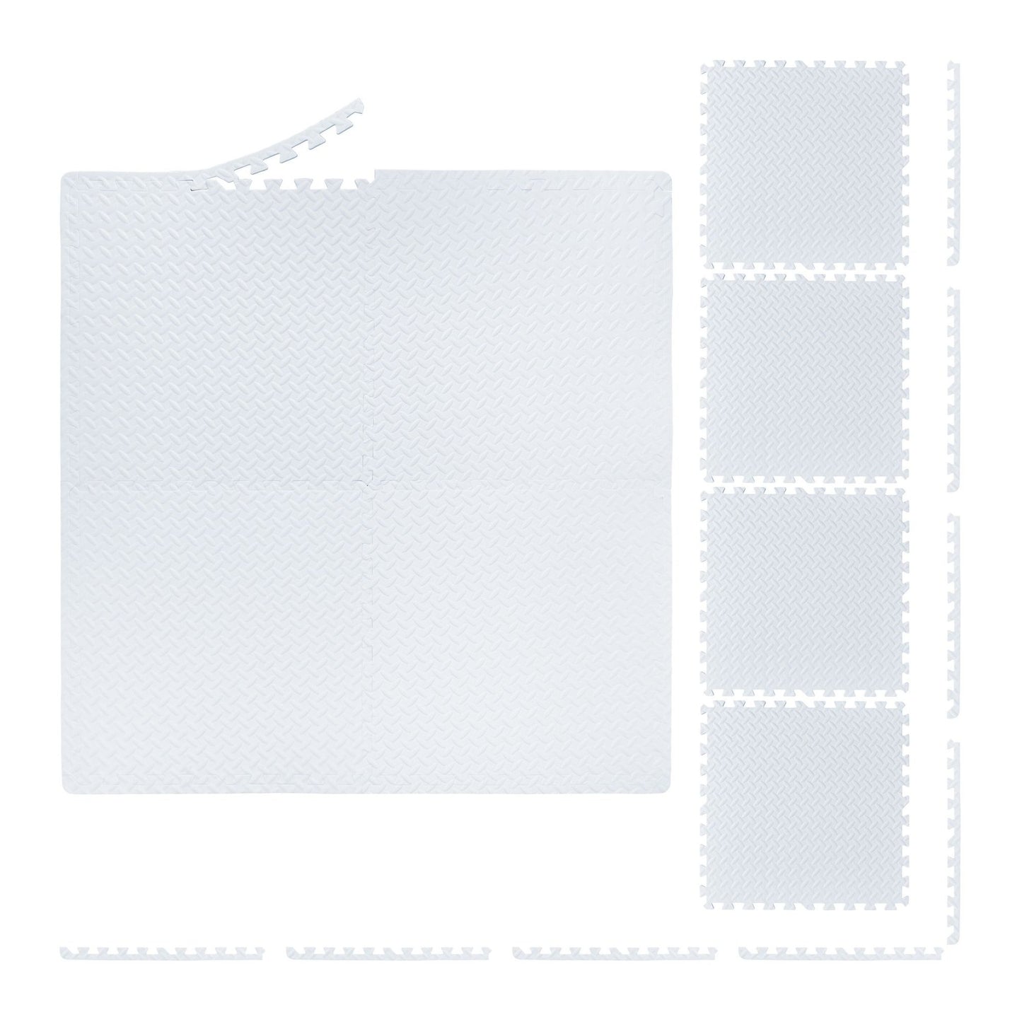 White floor protection mat in set of 8