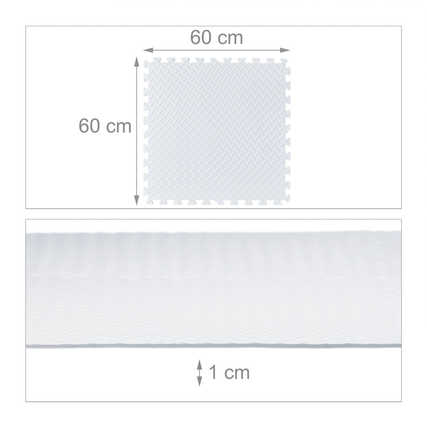 White floor protection mat in set of 8