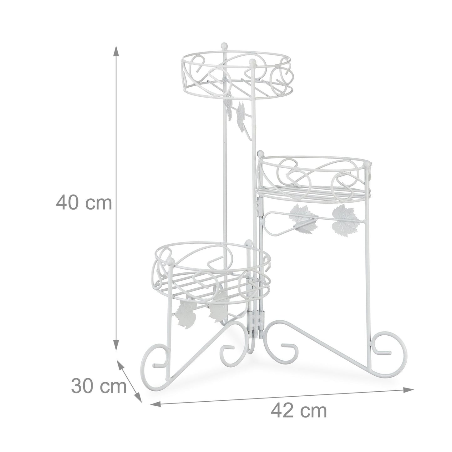 White flower pedestal in metal
