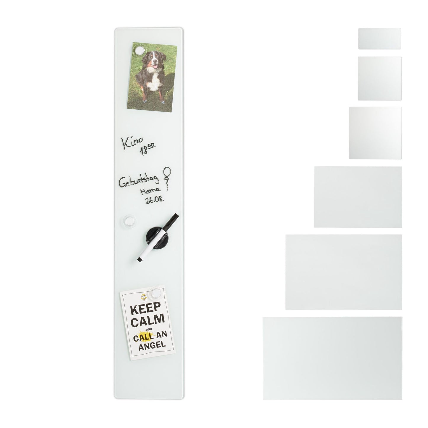 White glass magnetic board