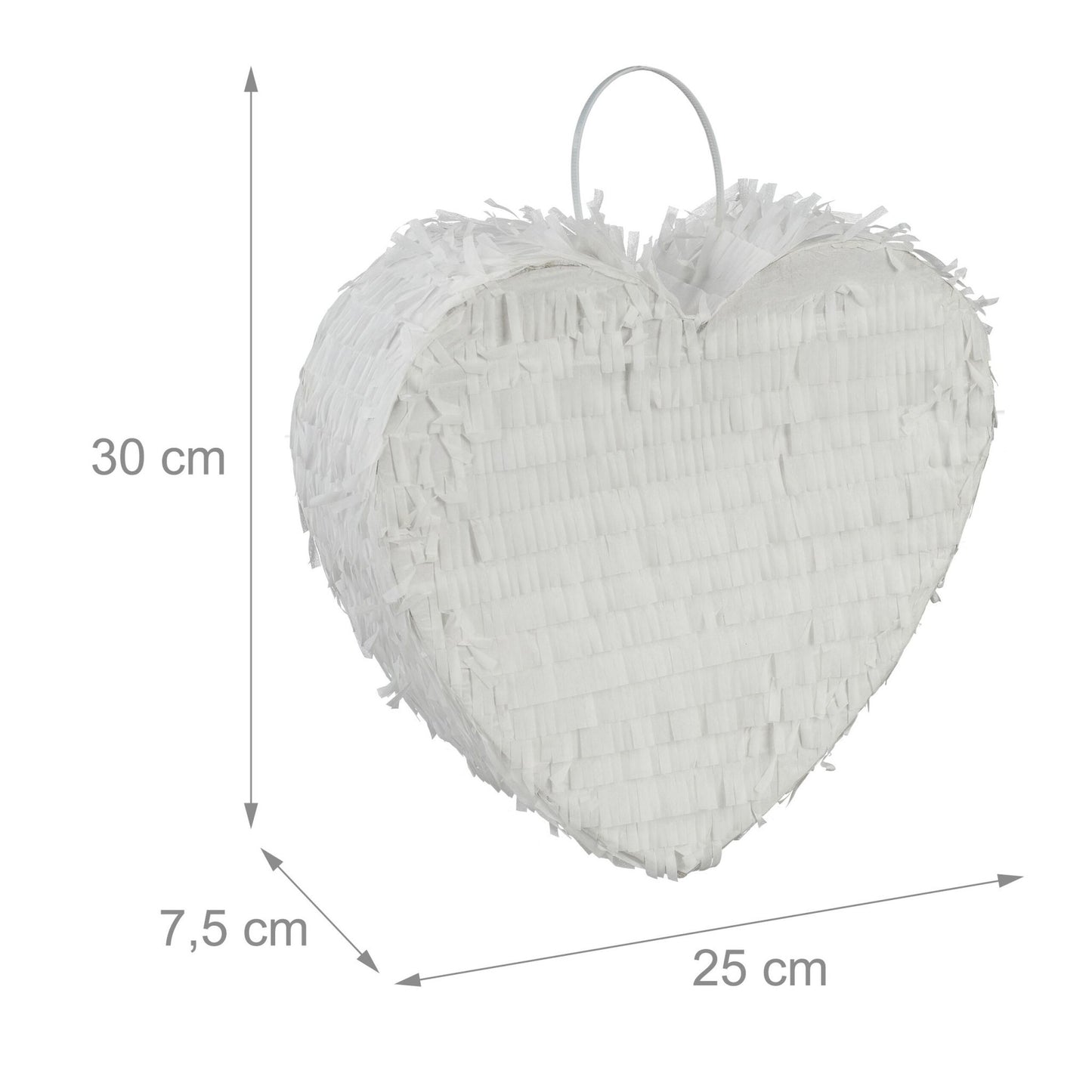 White heart shaped pinata