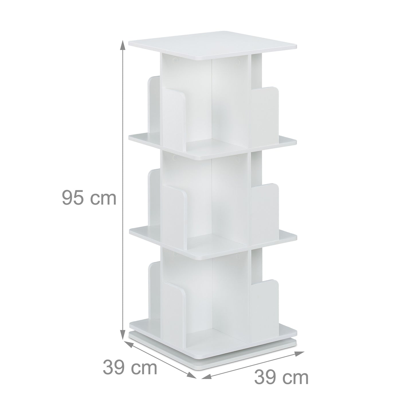 White rotating bookcase
