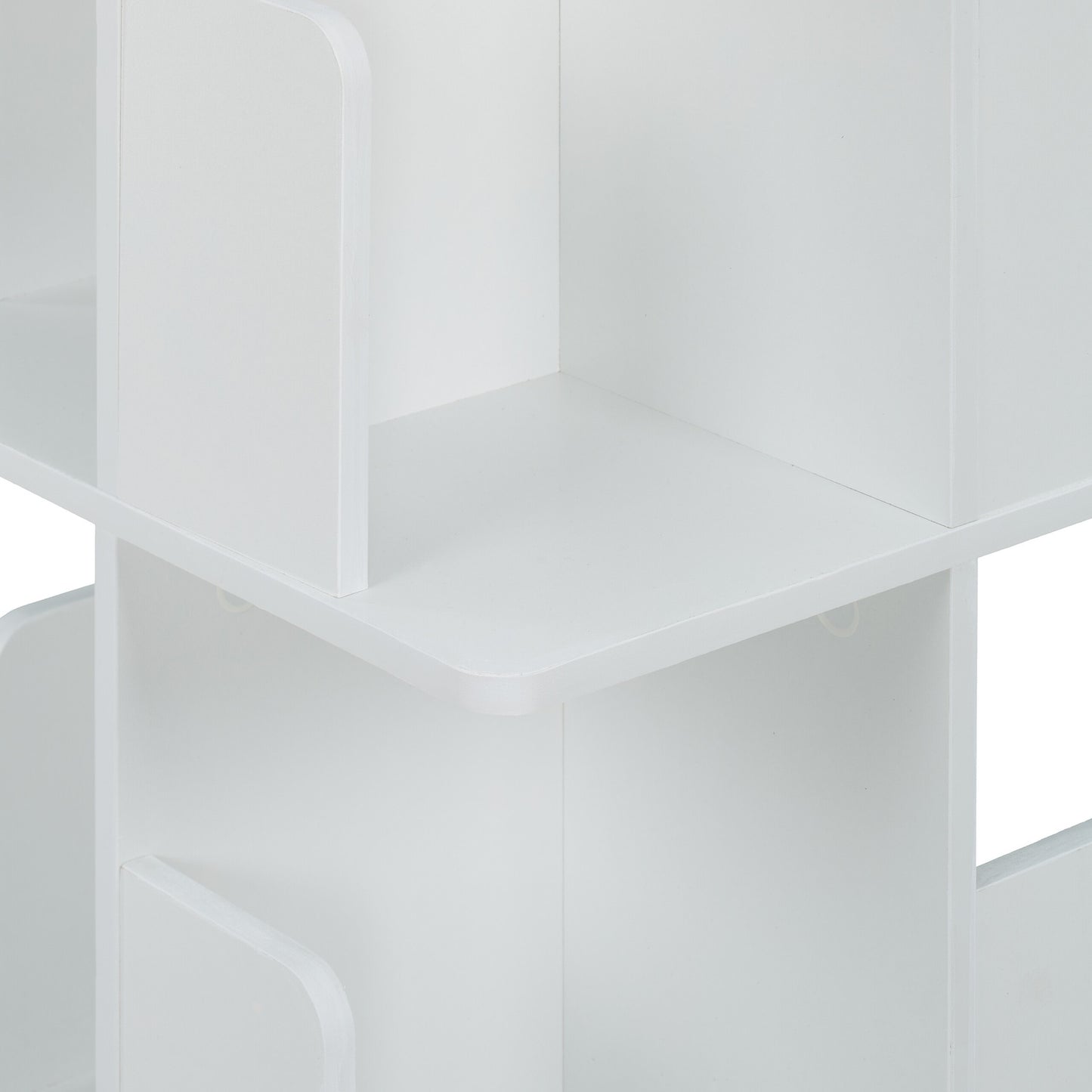 White rotating bookcase