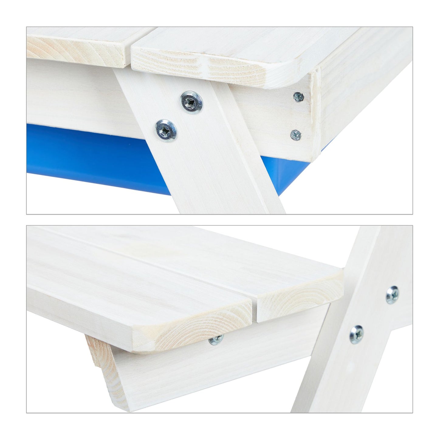 White seating area for children Wood with parasol