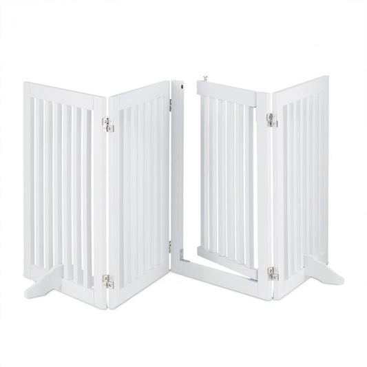 White security gate with door 70 cm
