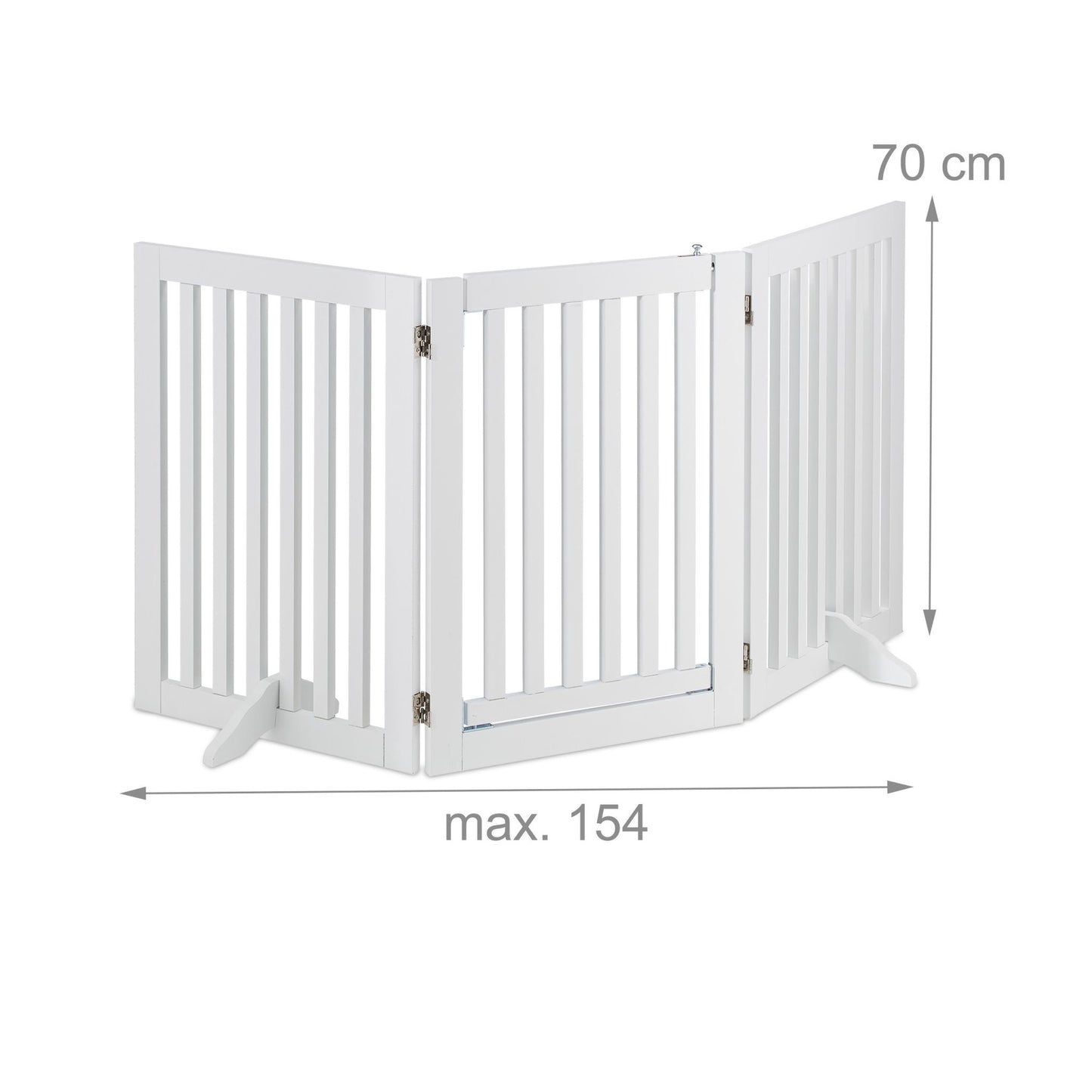 White security gate with door 70 cm