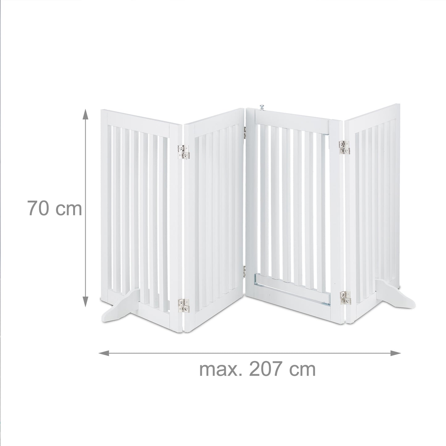 White security gate with door 70 cm