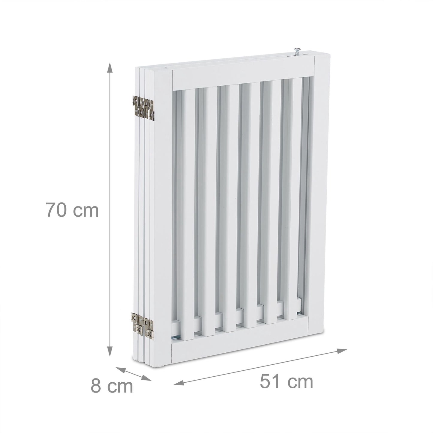 White security gate with door 70 cm