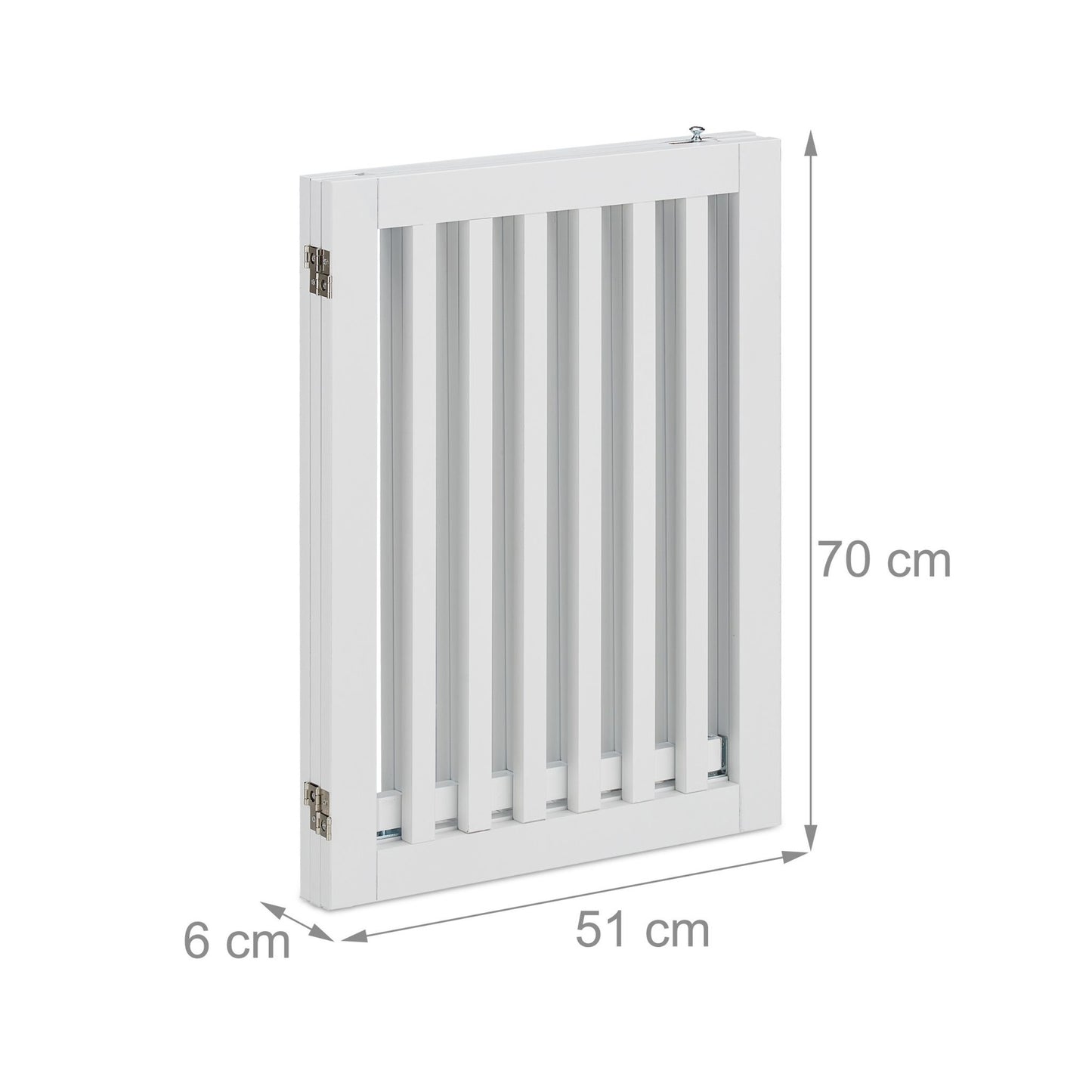 White security gate with door 70 cm