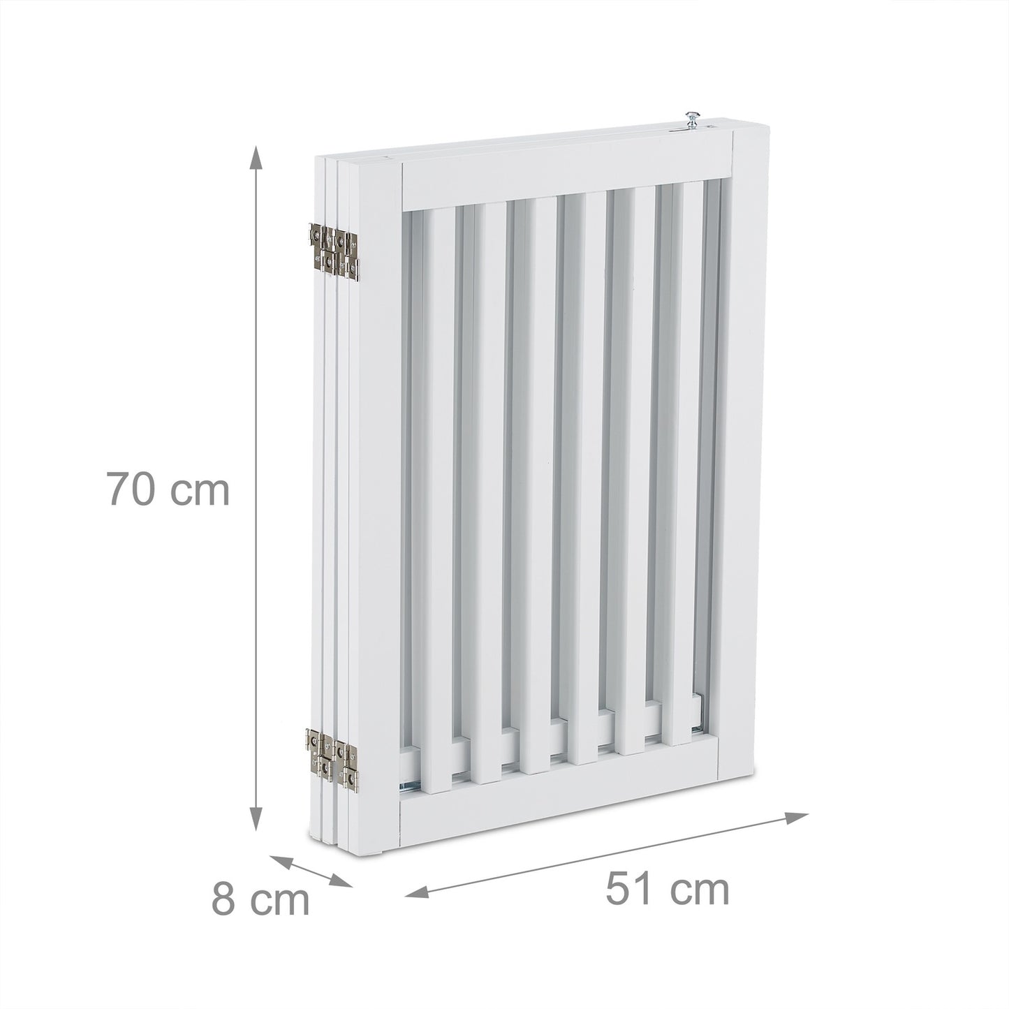 White security gate with door 70 cm