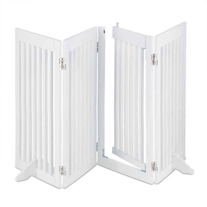 White security gate with door 92 cm