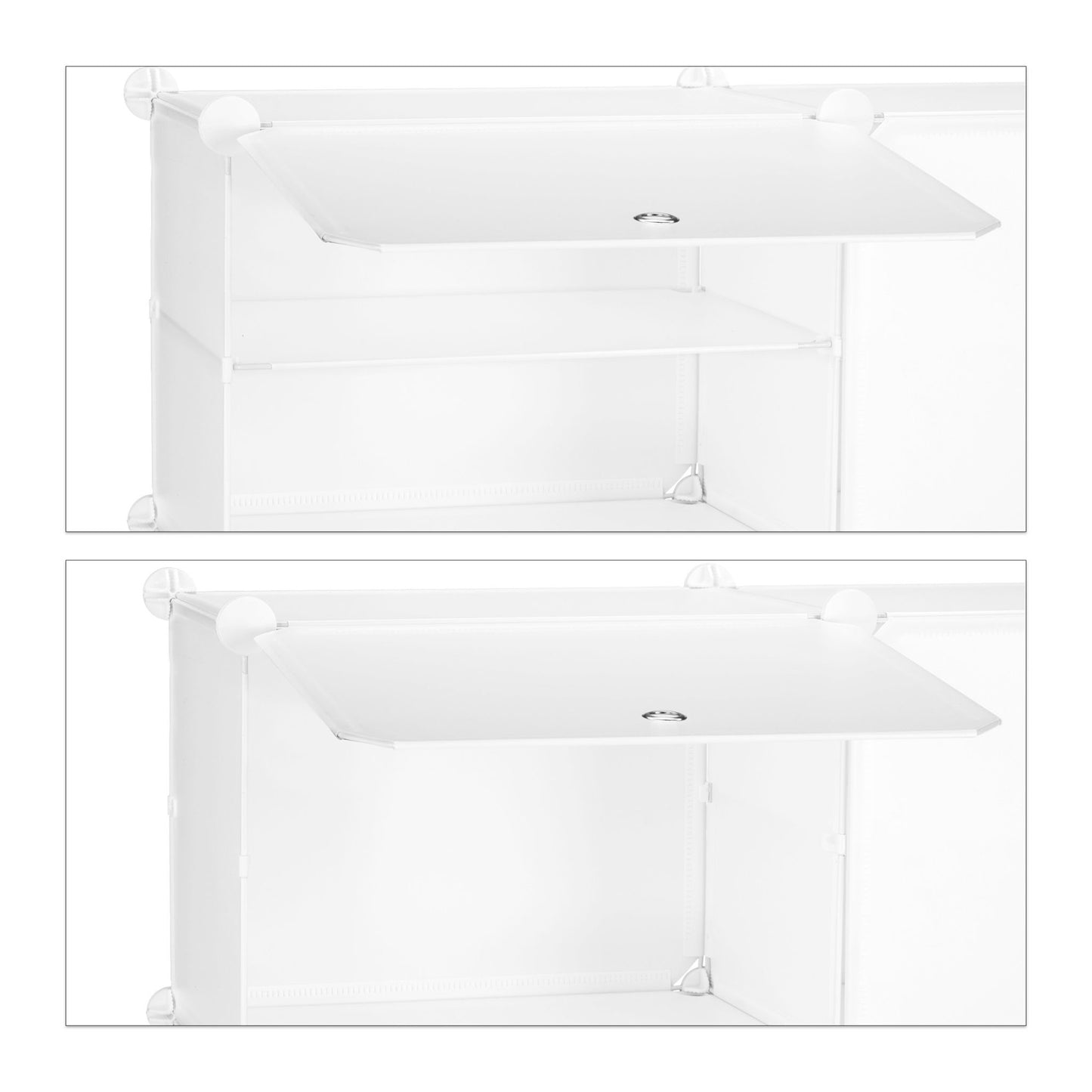 White shoe cabinet with 12 compartments