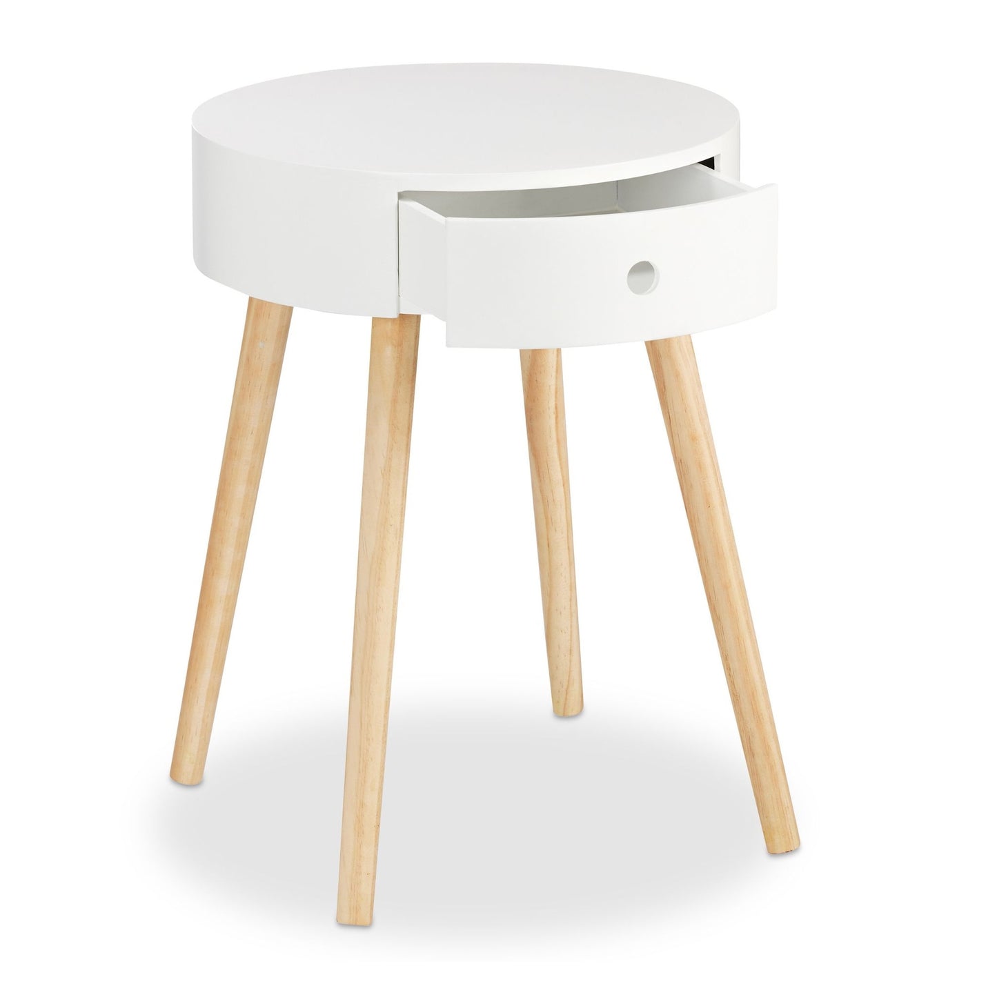 White side table with drawer