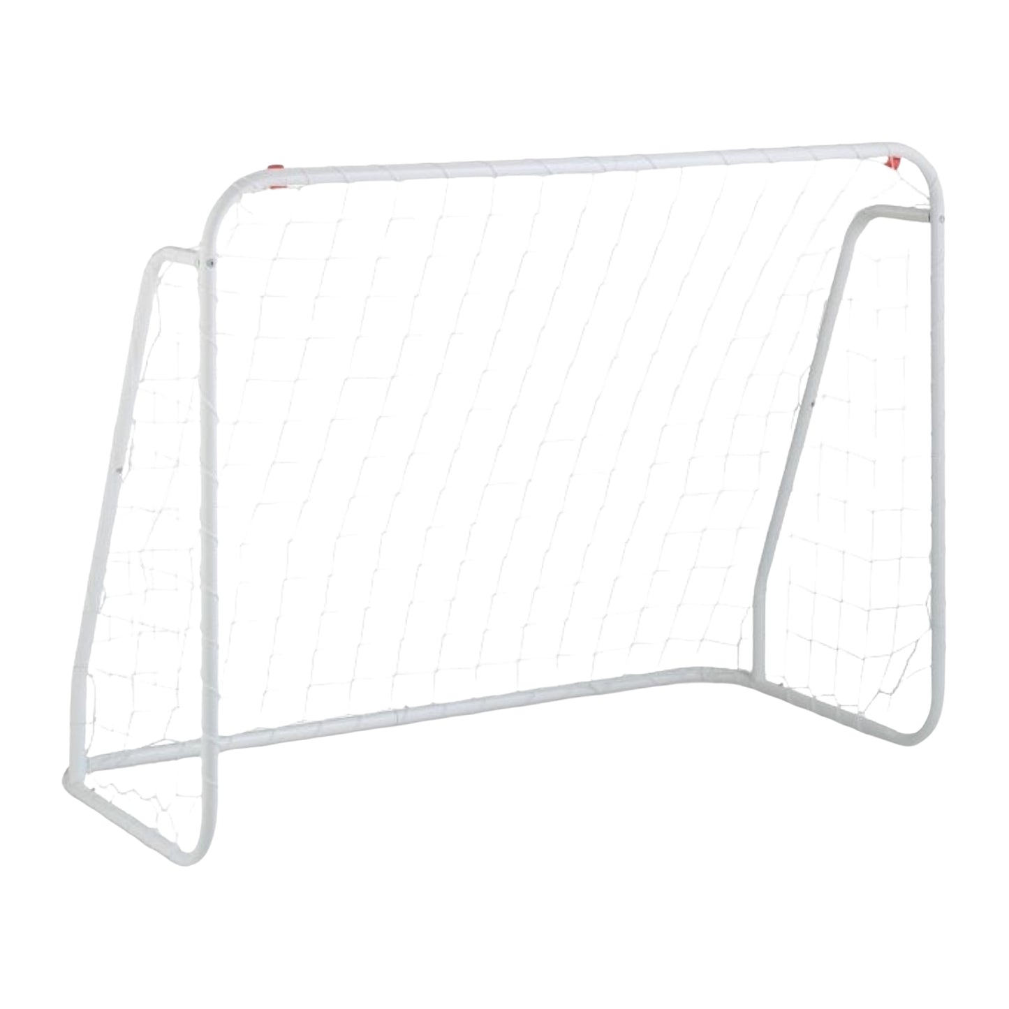 White soccer goal with steel frame