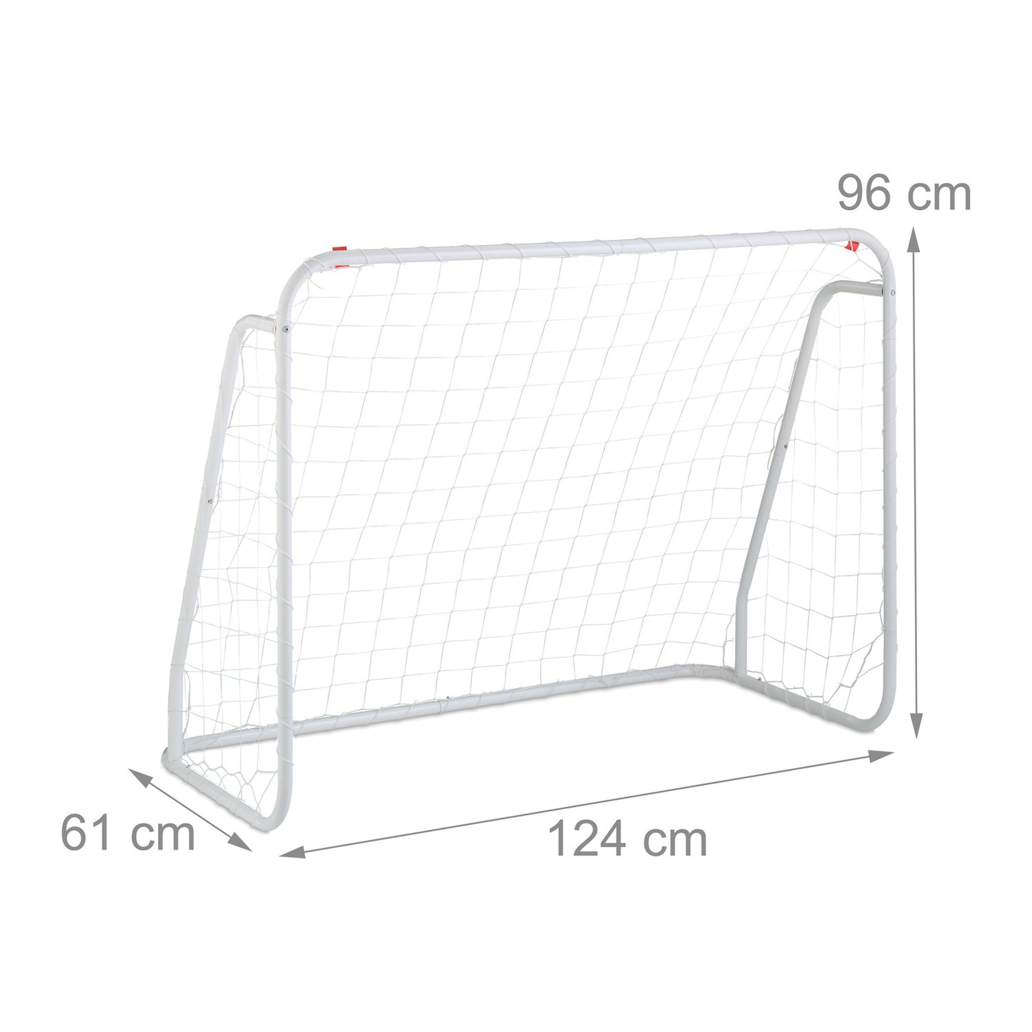 White soccer goal with steel frame