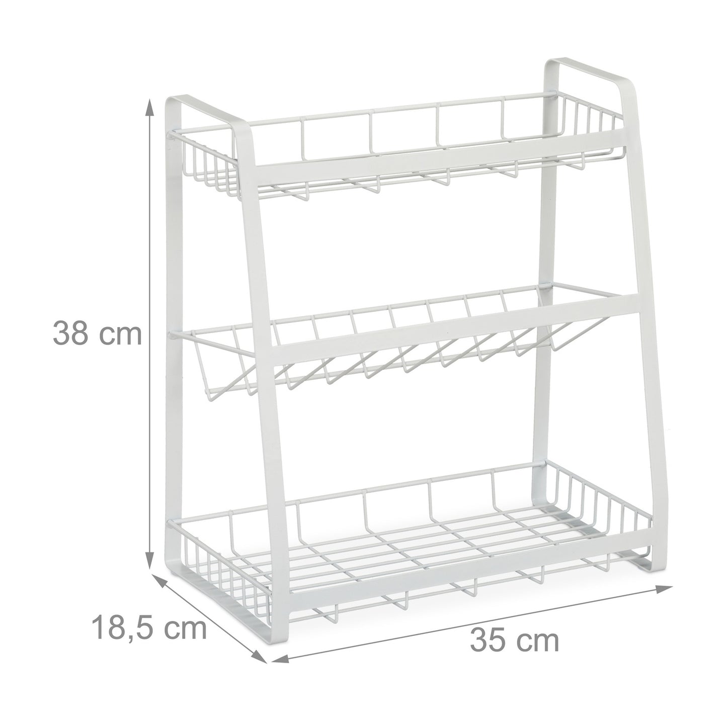 White spice rack with 3 levels