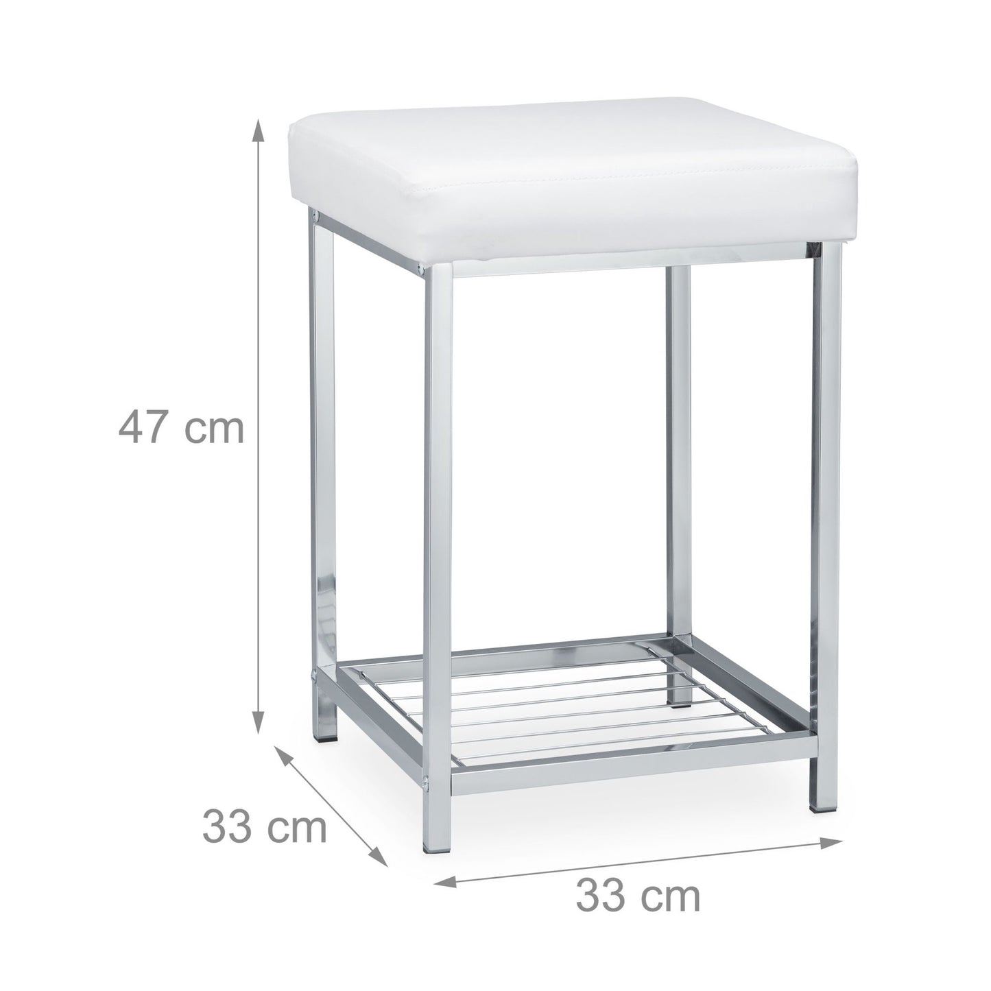 White stool with storage