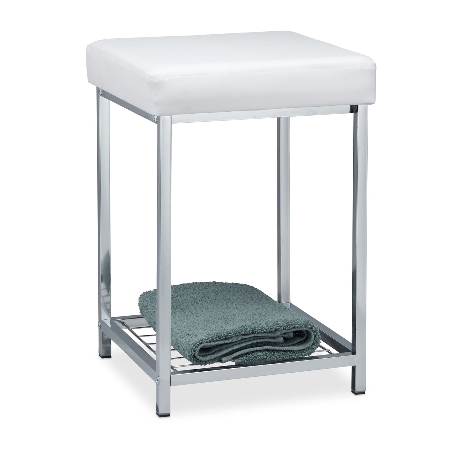White stool with storage