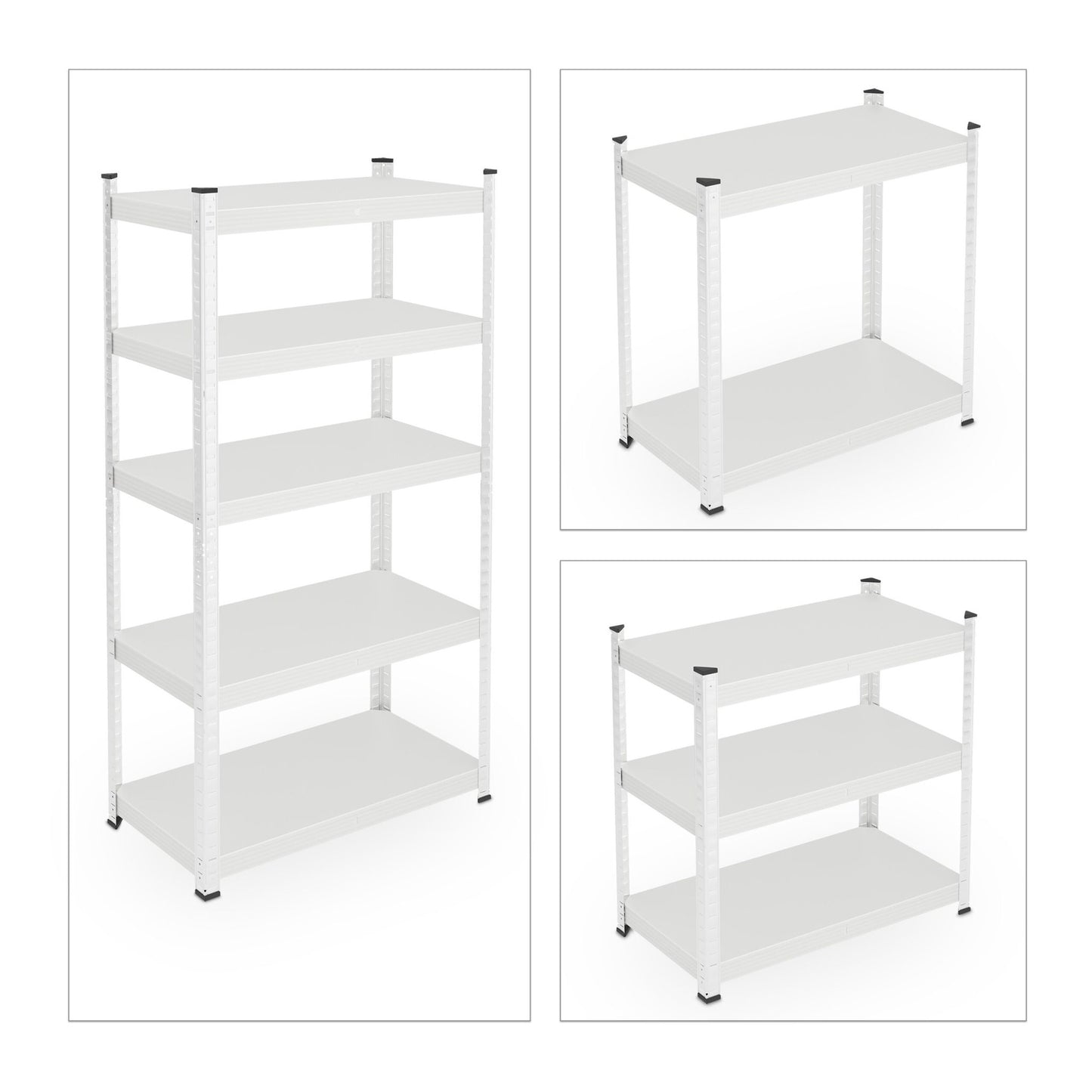 White strong metal shelf with 5 levels