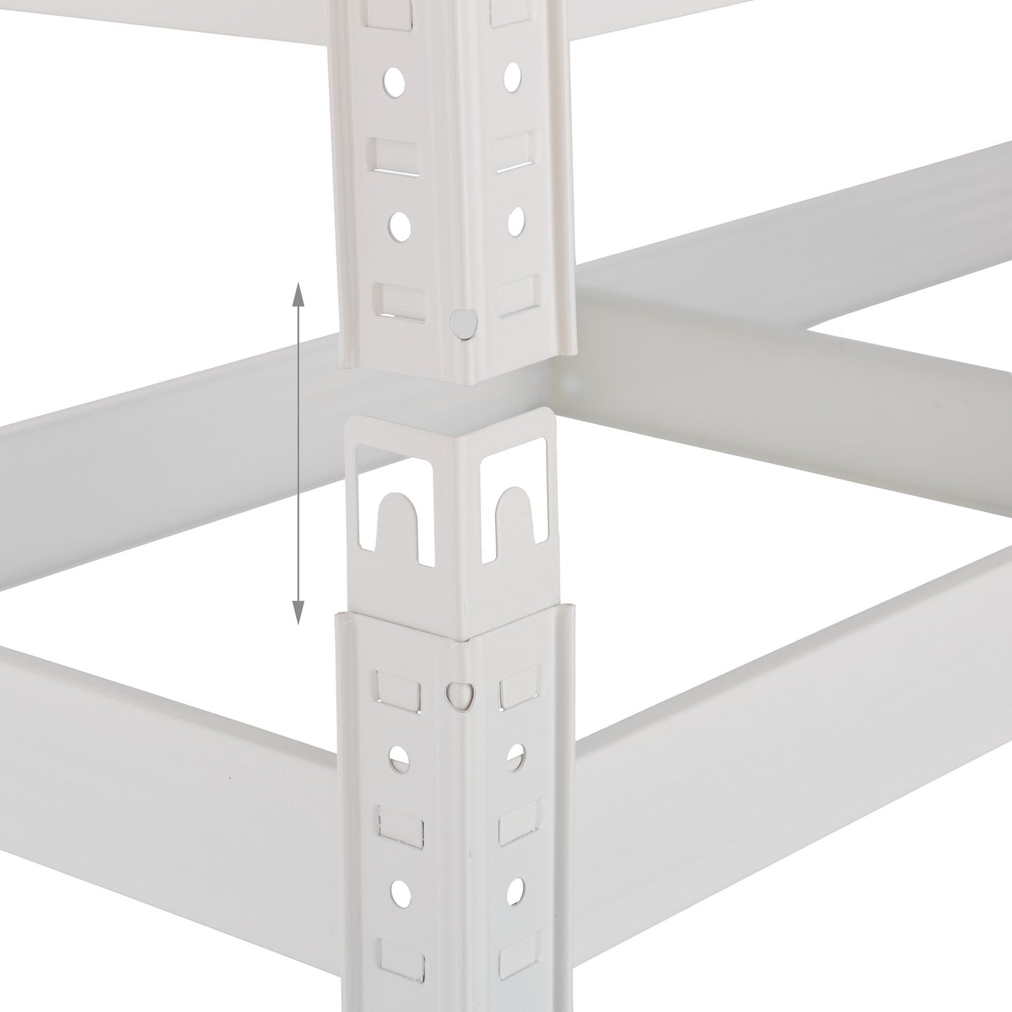 White strong metal shelf with 5 levels
