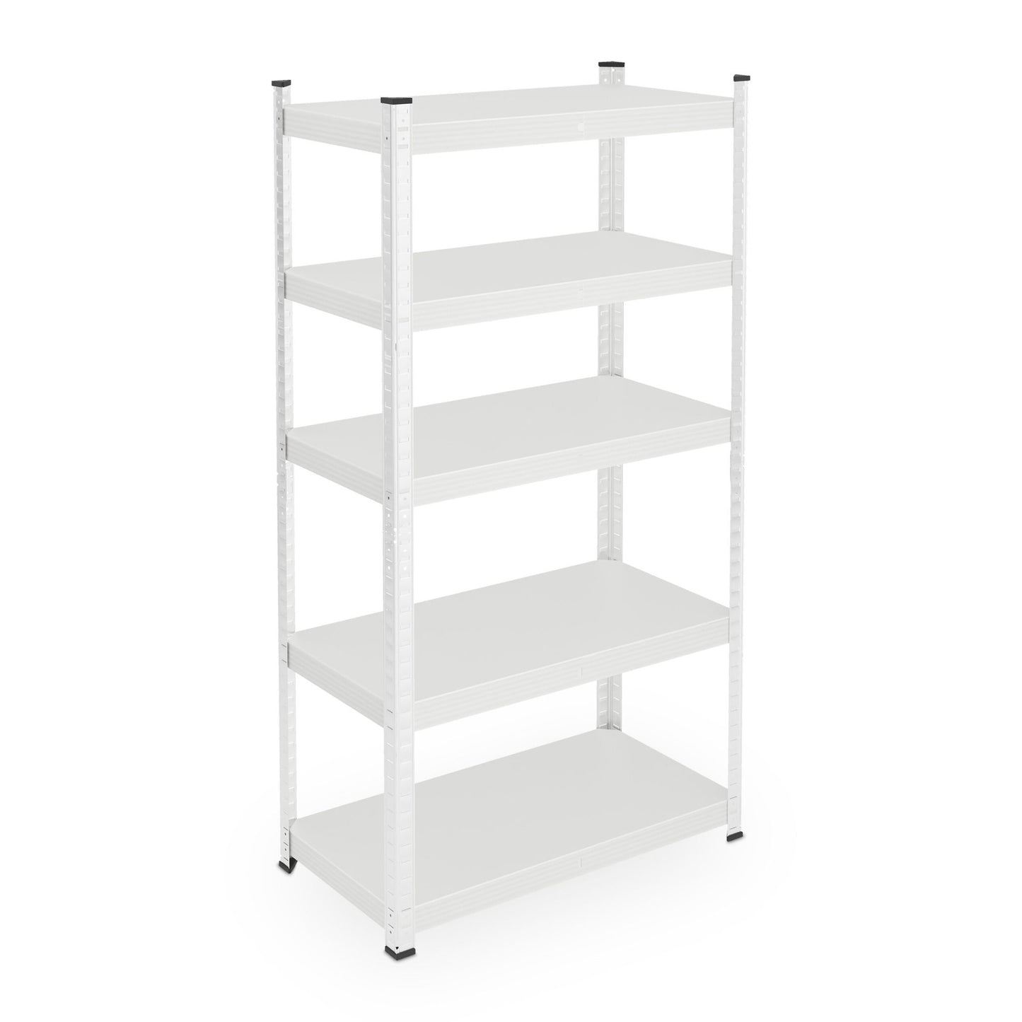 White strong metal shelf with 5 levels