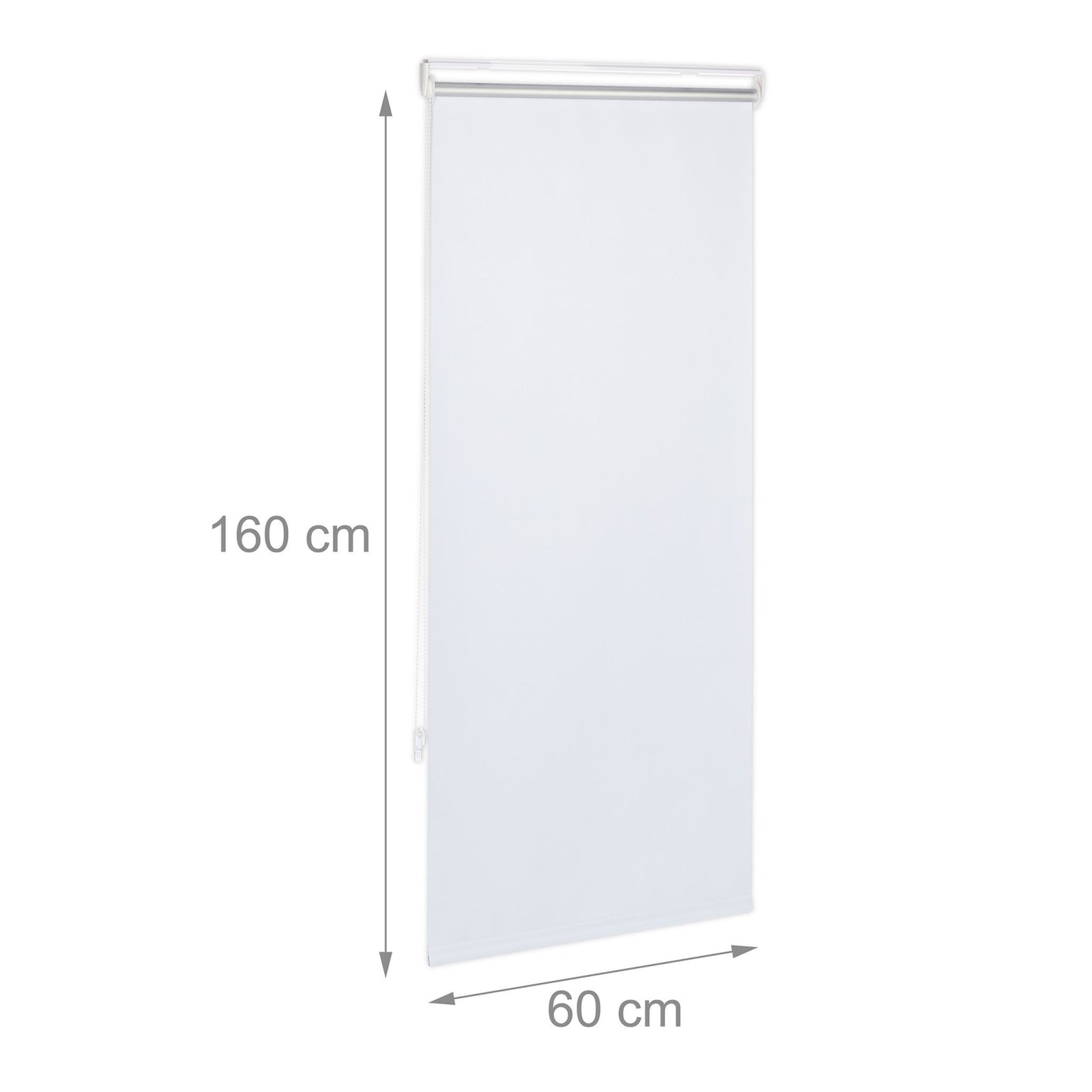 White thermal roller blind 160 cm long