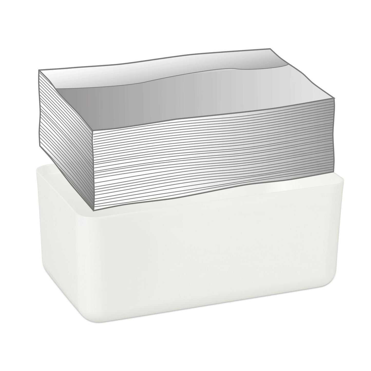 White tissue box with bamboo lid