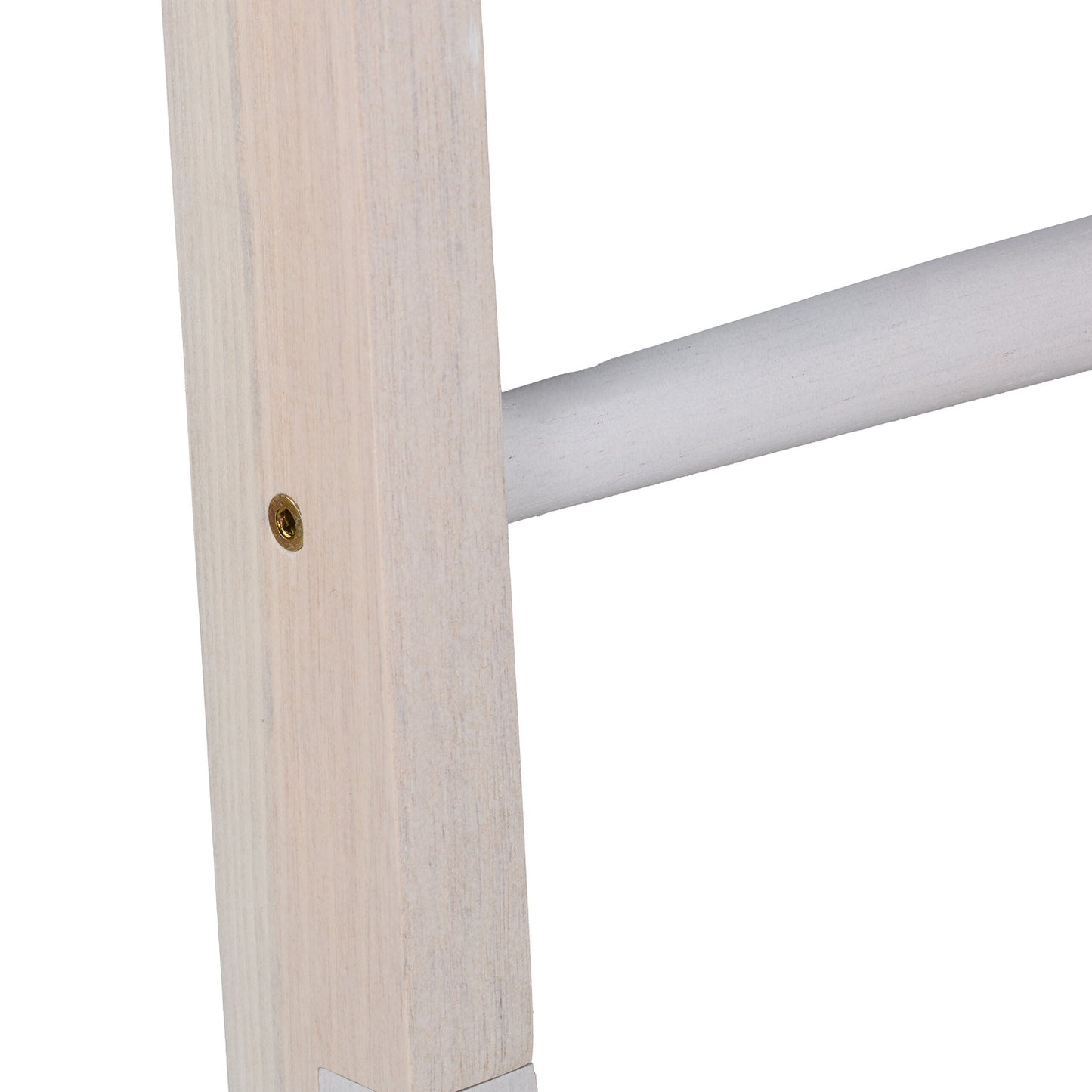 White towel rack with 6 pegs