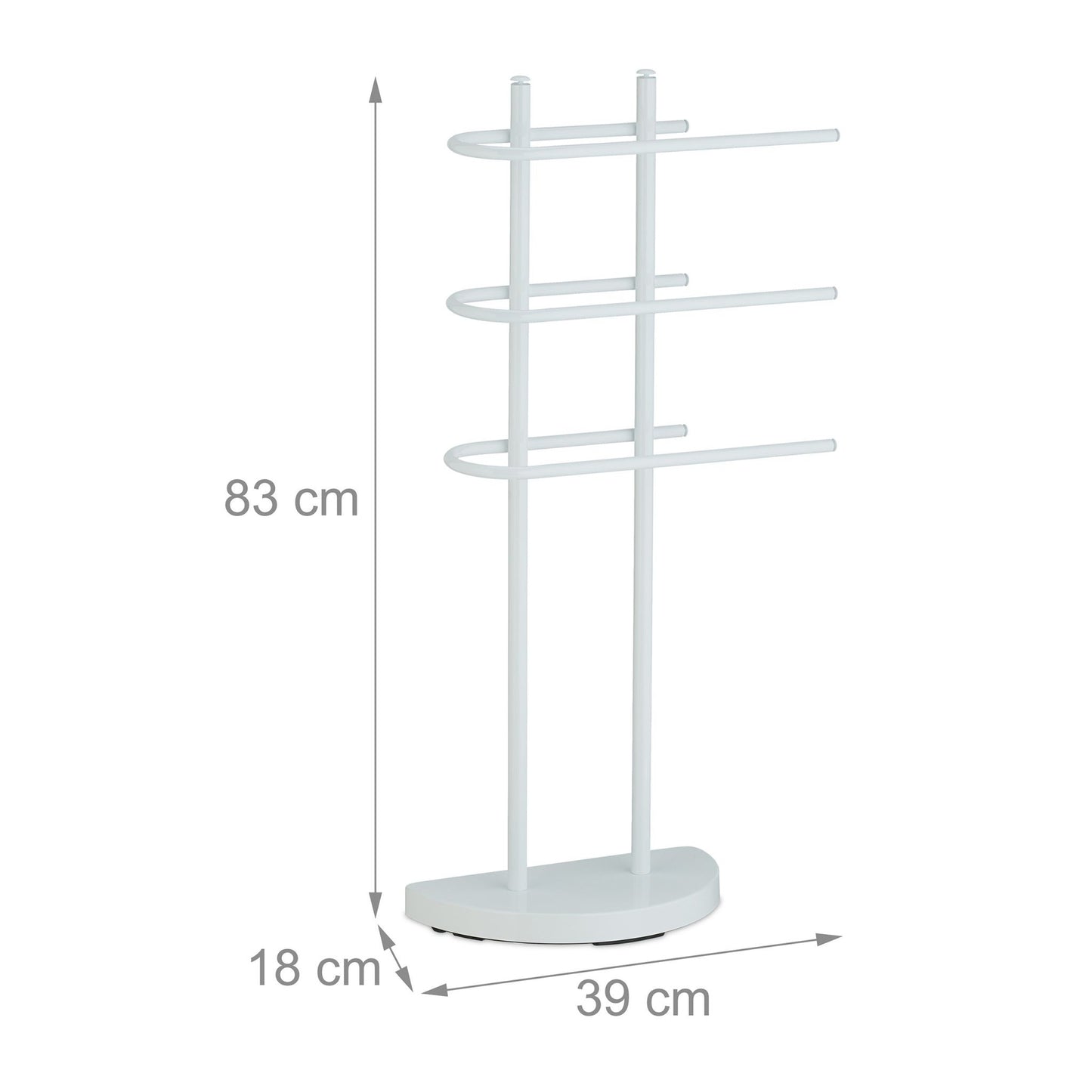 White towel rail with 3 rails