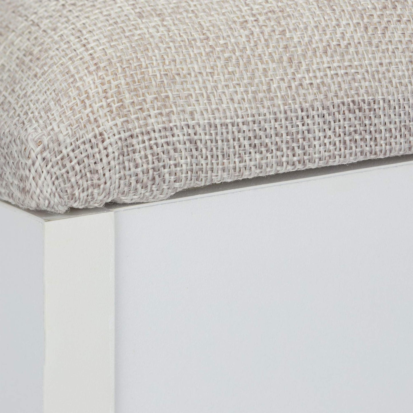 White upholstered shoe bench