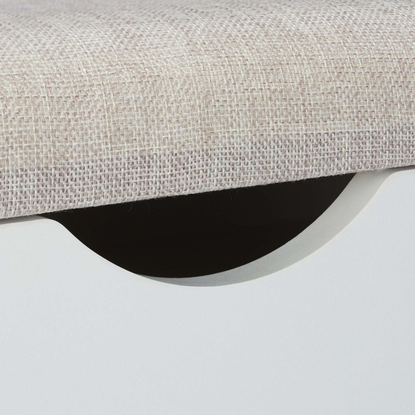 White upholstered shoe bench