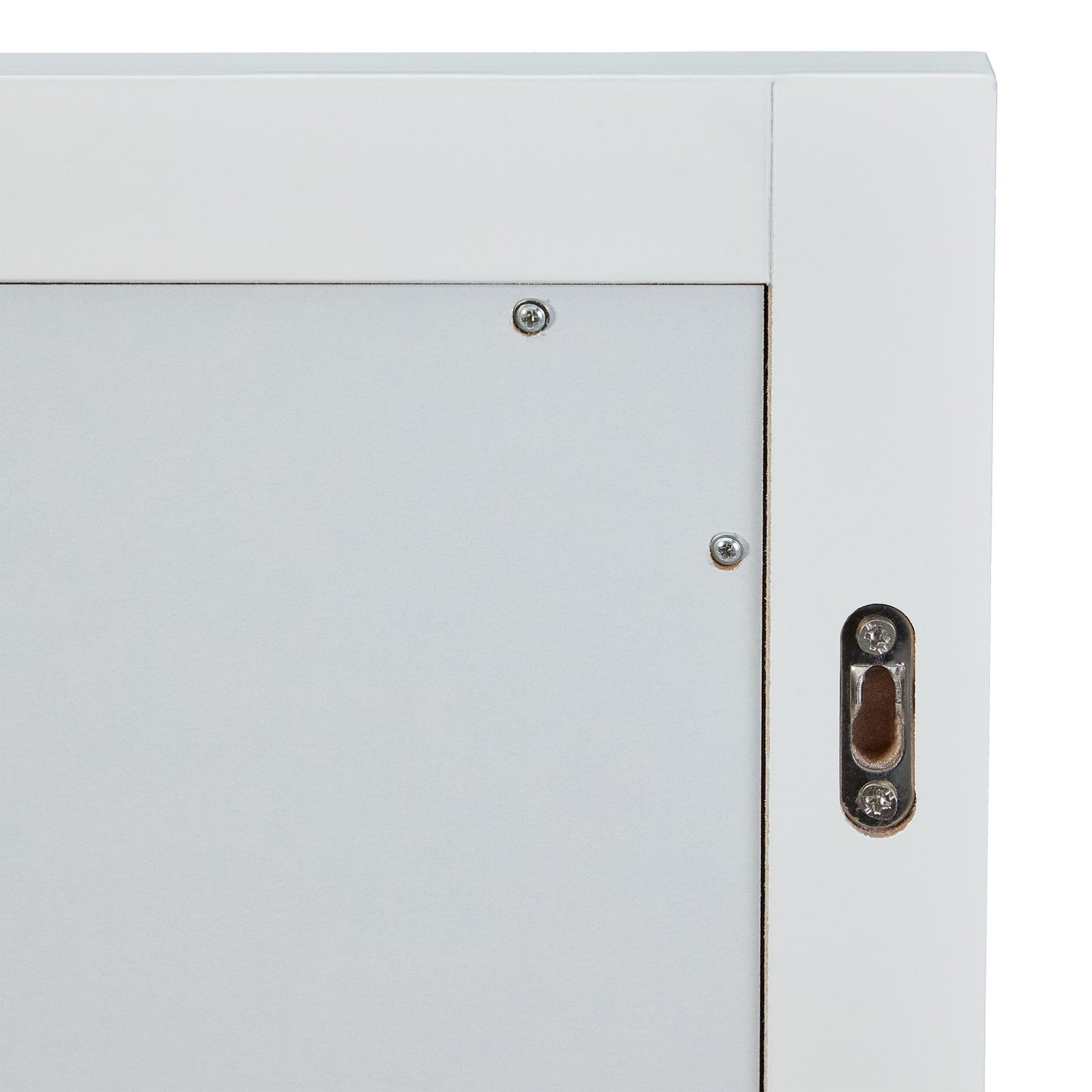 White wall mirror with shelf