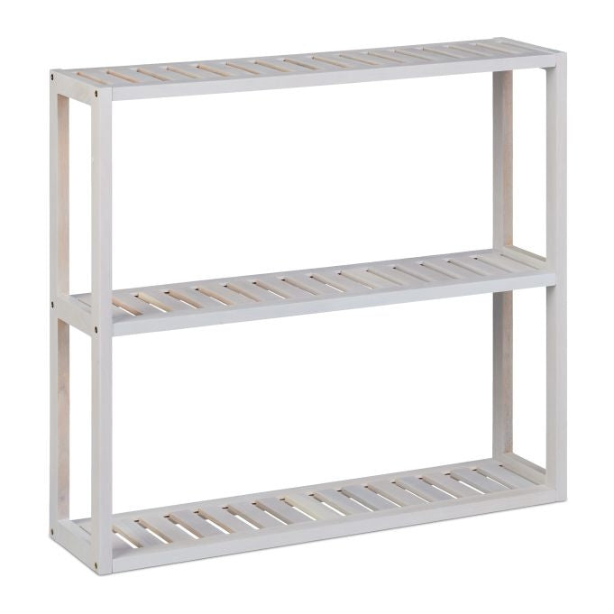 White wall shelf with 3 shelves