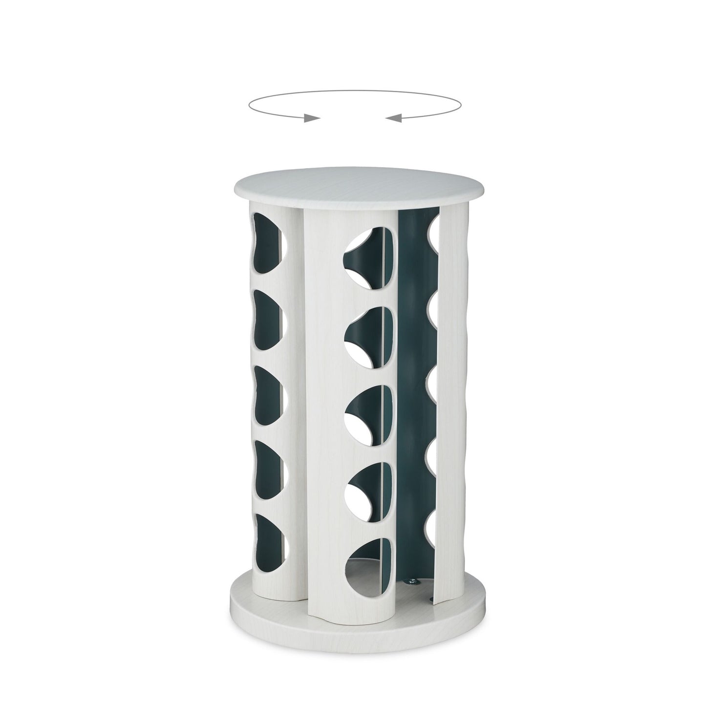White wooden-look spice carousel