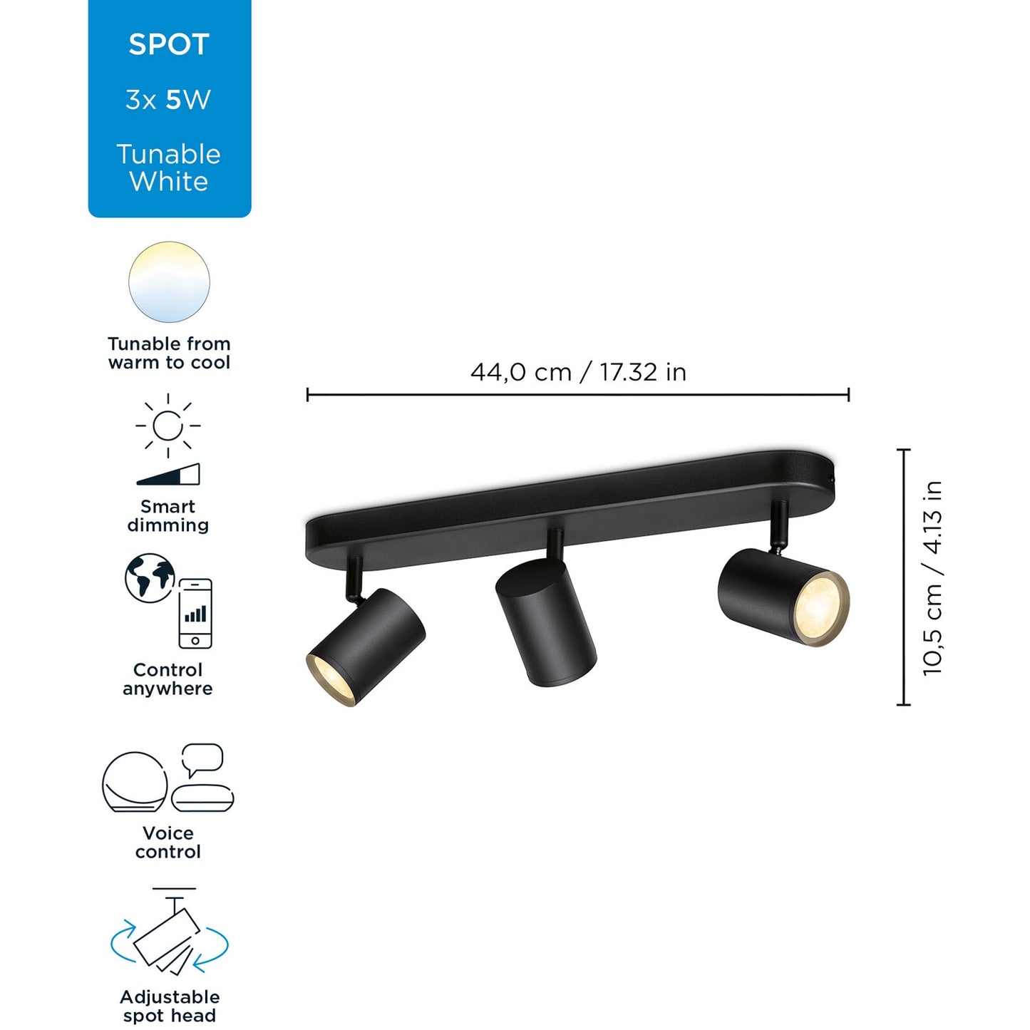 WiFi Imageo Spot 3x5W Cold-Warm White