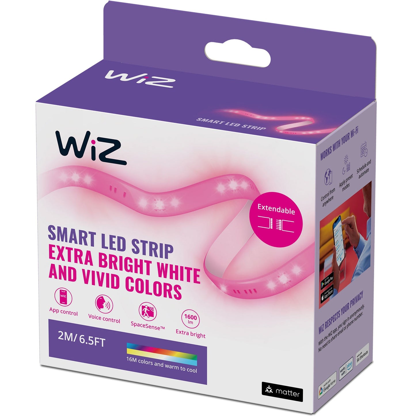 WiFi LED-Strip 2m incl. power adapter 1600lm
