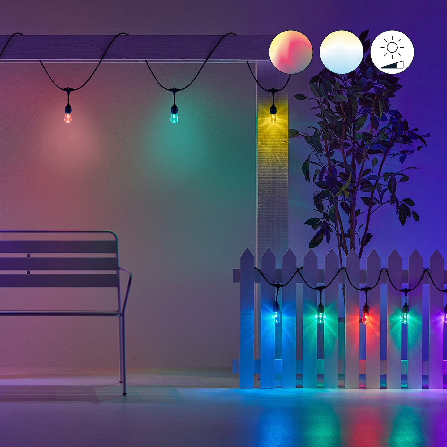 WiFi Light string 12 light sources 12W IP65 14.8m