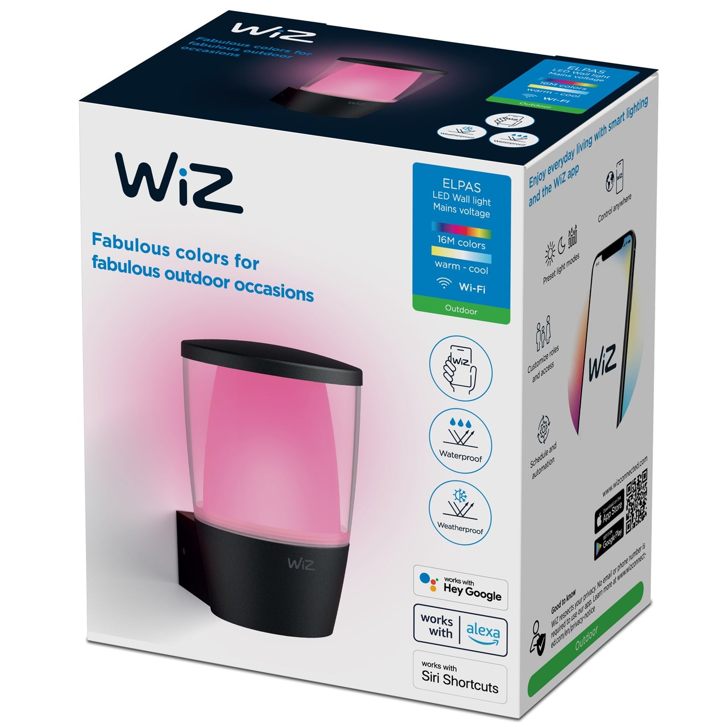 WiFi Smart Elpas Wall Lamp Color + Warm-cold white 230V