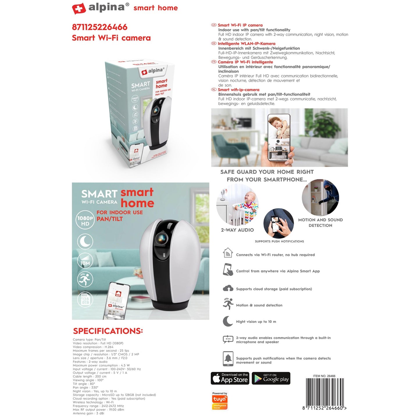WiFi Smart Indoor Camera 1080p Rotatable