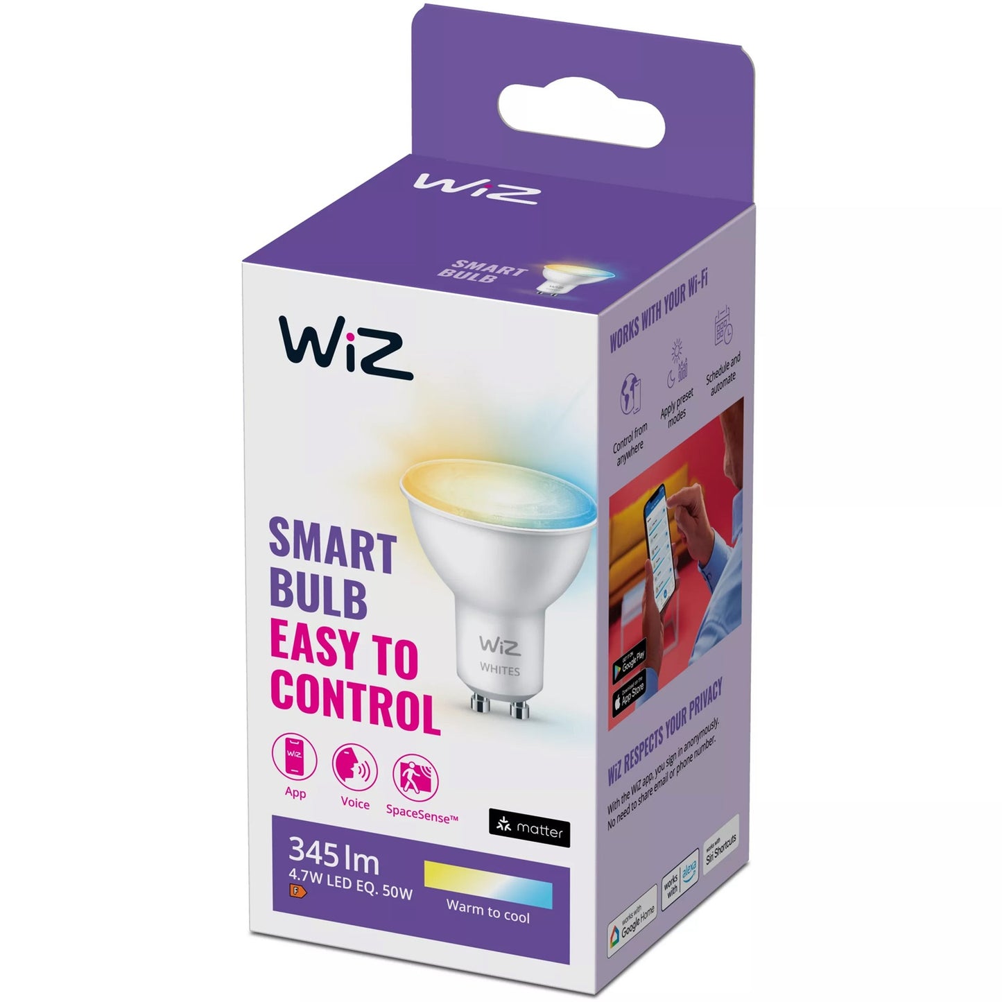 WiFi Smart LED GU10 50W 345lm Warm-cool white