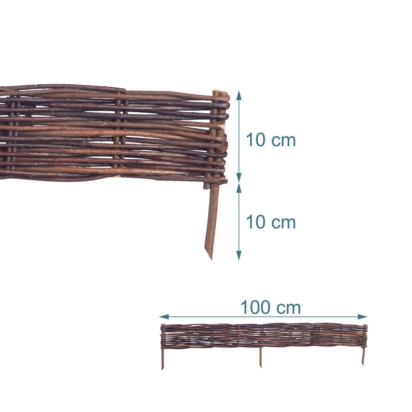 Wicker Willow Garden Bed Edging – Flexible Border Set